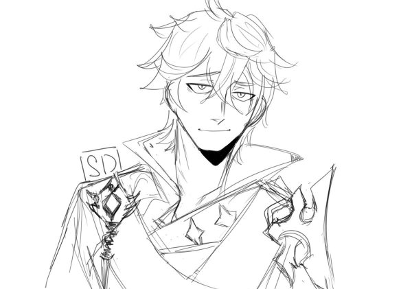 Сяо Геншин раскраска