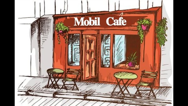 Рисунок закусочной с витрины