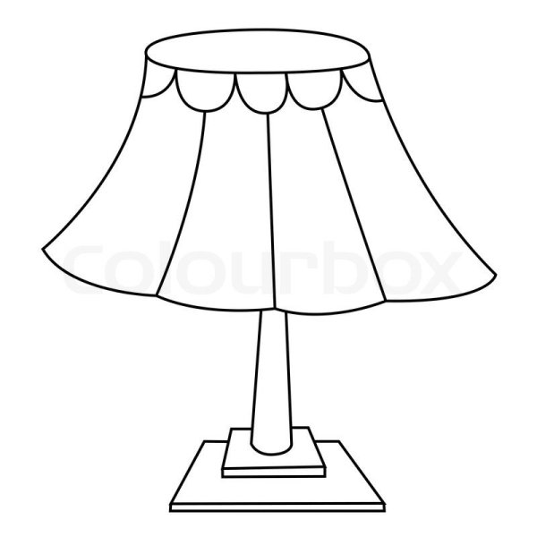 Лампа настольная черно белая контурная