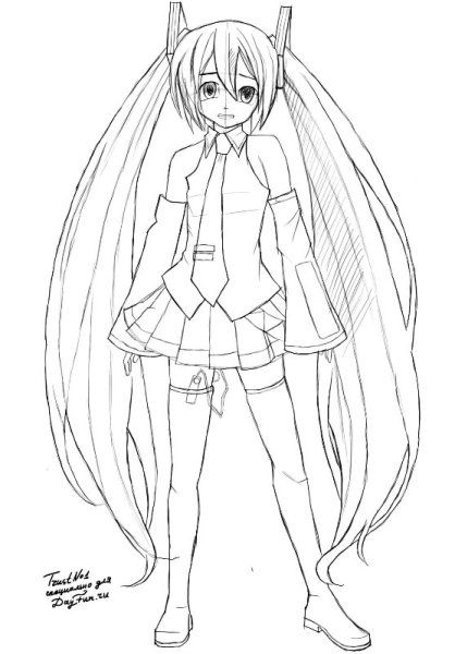 Хатсуне Мику для срисовки