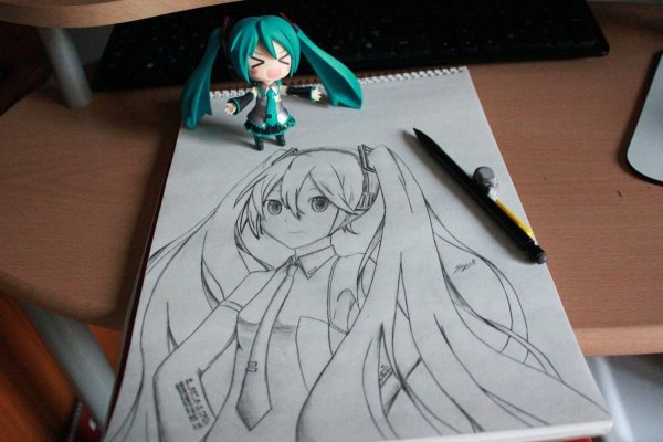 Аниме рисунки карандашом Хатсуне Мику