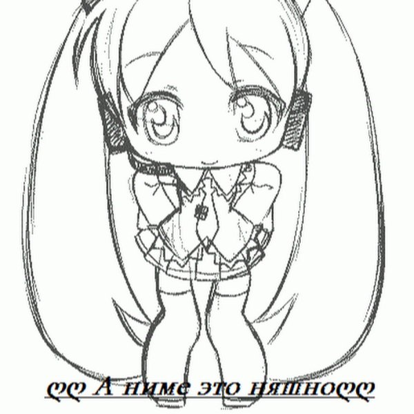 Хатсуне Мику раскраска Чиби