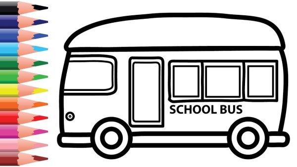 Автобус контурное изображение