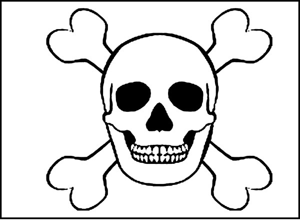 Пиратский череп раскраска