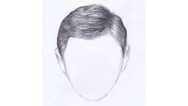 Волосы карандашом мужские