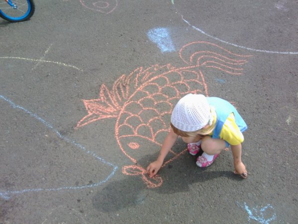 Рисунки мелками на асфальте легкие