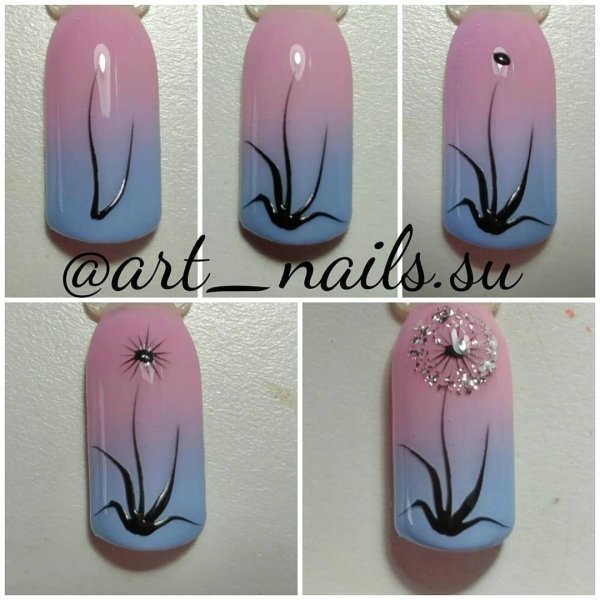 Рисунки на ногтях пошагово для начинающих