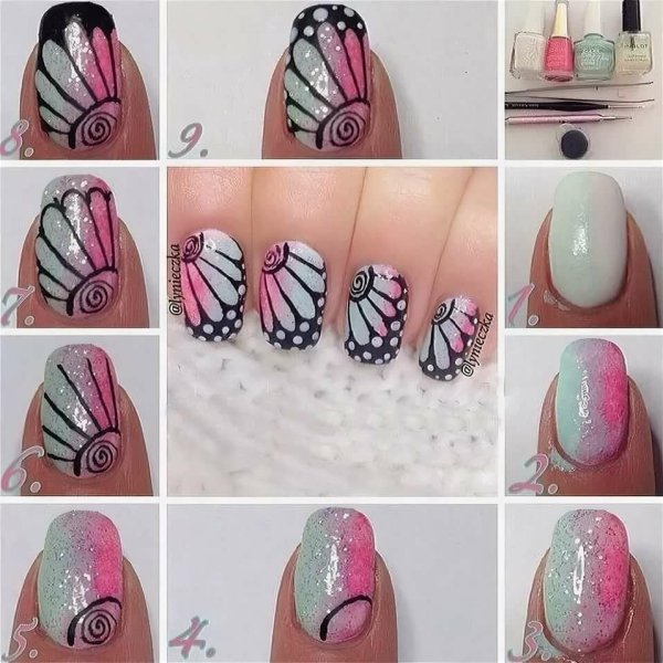 Простые цветочки на ногтях для начинающих