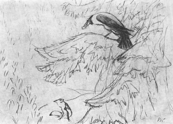 Ворона и лиса басня раскраска