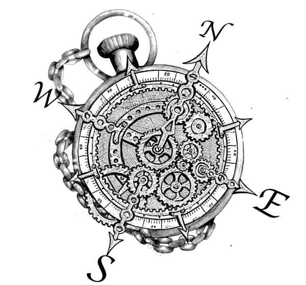 Стимпанк часы тату