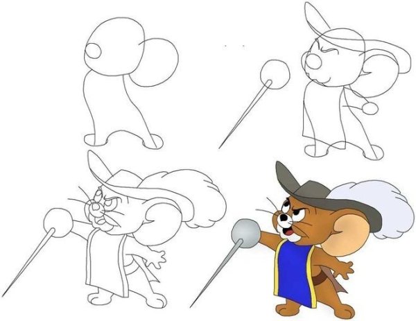 Том и Джерри рисовать карандашом