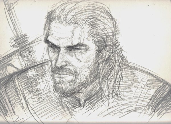 Геральд Ведьмак карандашом