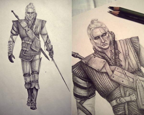Геральд Ведьмак карандашом