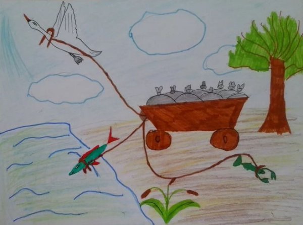 Иллюстрацияк басне лебедь РК