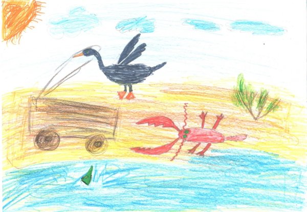 Раскраска лебедь щука