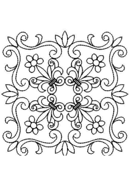 Угловой узор для вышивки гладью