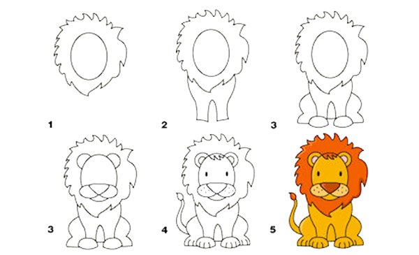 Как рисовать Льва поэтапно