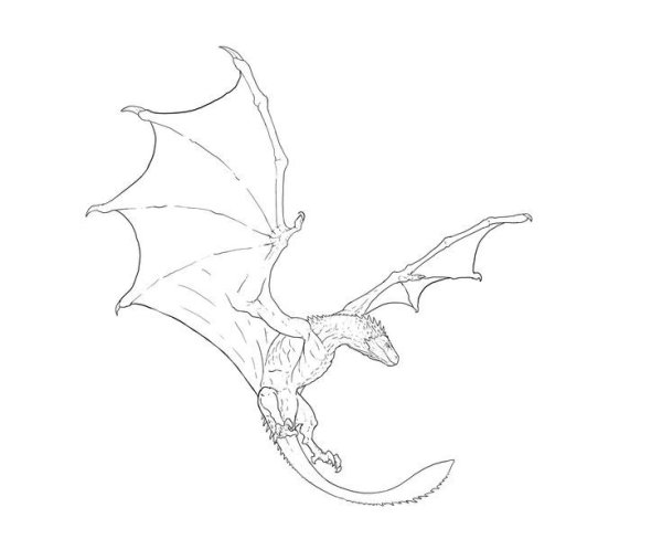 Тату летающий дракон