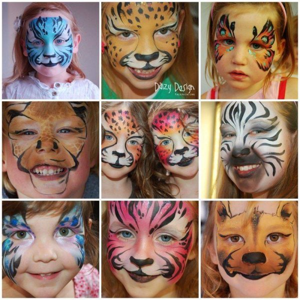 Детский грим на лице пошагово