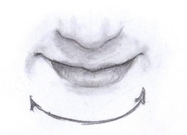Губы улыбка карандашом