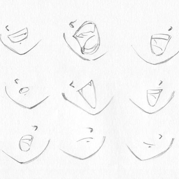 Аниме рот карандашом