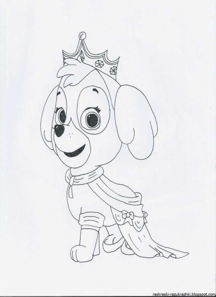 Разукрашка Щенячий патруль Скай