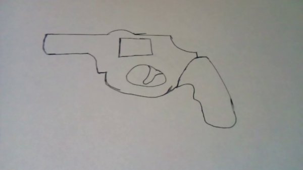 Нарисовать оружие карандашом