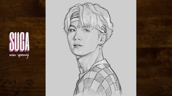 BTS suga рисунок