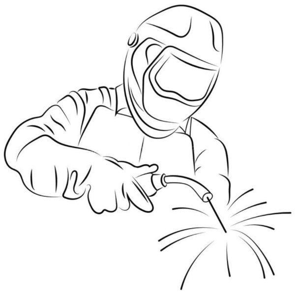 Раскраска сварщика для детей