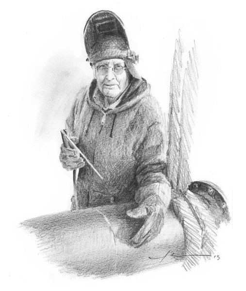 Сварщик рисунок карандашом