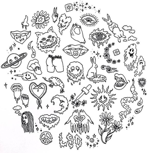 Тату в стиле хендпоук эскизы