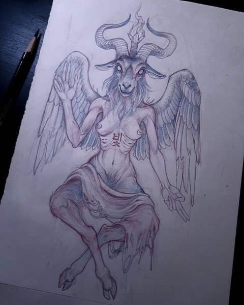 Бафомет тату дьявол