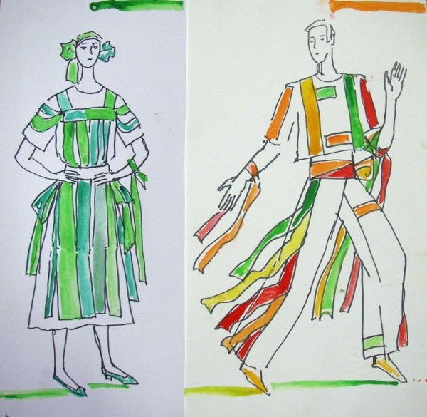 Китайский костюм рисунок