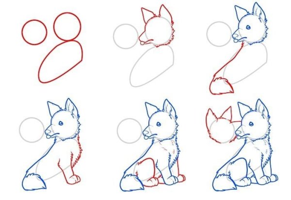 Рисуем волка с детьми