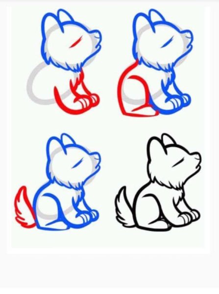 Рисуем волка с детьми