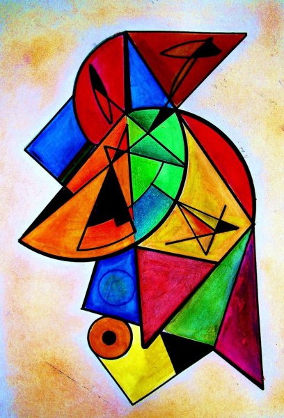 Картина городок стиль кубизм