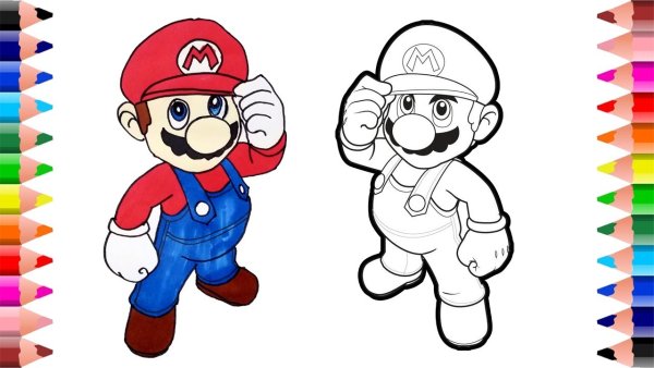 Марио рисовать поэтапно