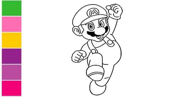 Раскраска Марио ракета