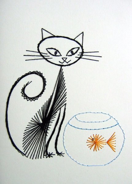 Изонить кошка