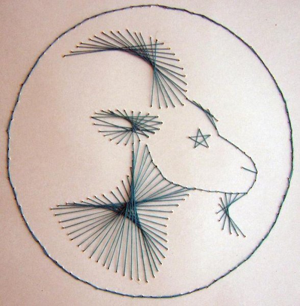 Вышивание нитками на картоне