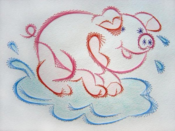 Вышивка нитками на картоне изонить