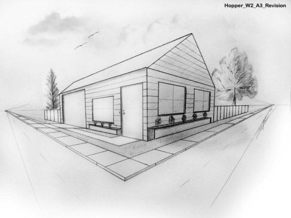 Домик в угловой перспективе