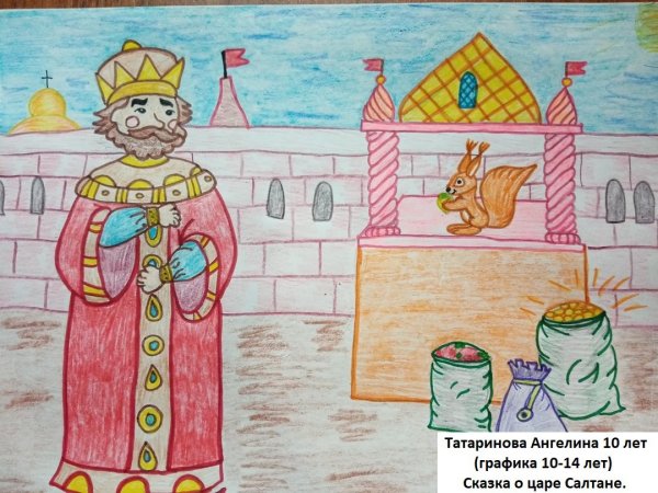 Рисунок на тему сказки Пушкина