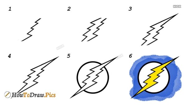 Молния это срисовать легко