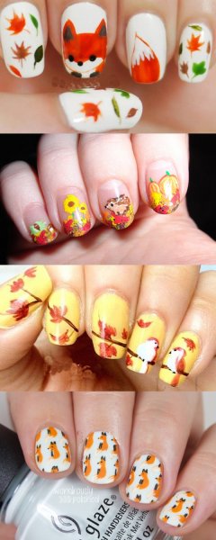 Осенний маникюр пошагово