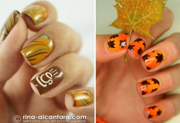 Несложный осенний маникюр
