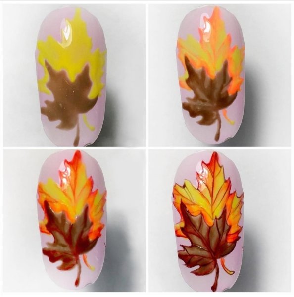 Осенний маникюр с деревом