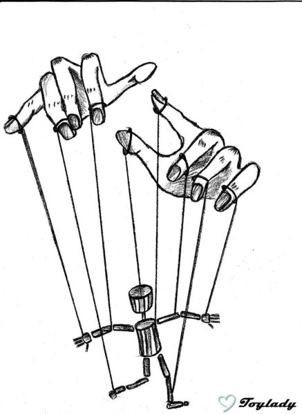 Человек марионетка рисунок