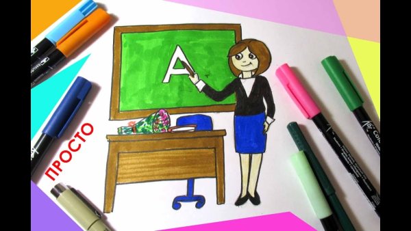 Открытка учителю рисунок