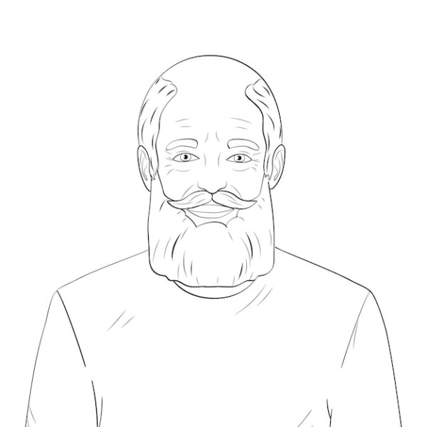 Портрет старика карандашом